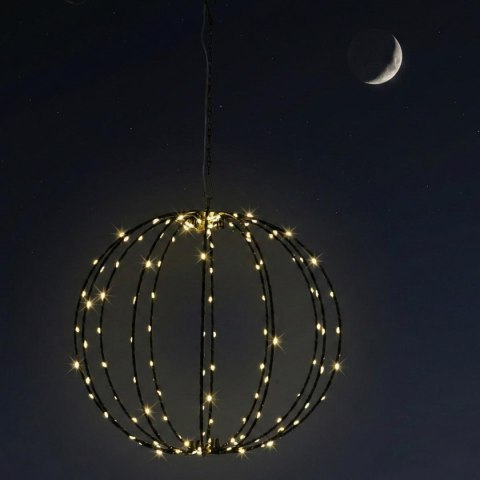 LAMPA SOLARNA WISZĄCA KULA 30CM 120 LED CIEPŁY BIAŁY