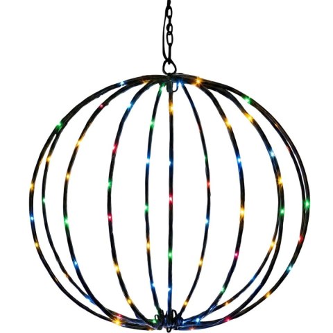 LAMPA SOLARNA WISZĄCA KULA 30CM 120 LED MULTIKOLOR