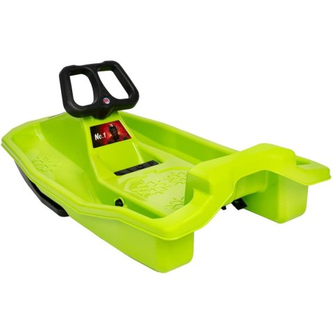 SANKI PLASTIKOWE Z HAMULCEM I KIEROWNICĄ MIKOŁAJ 97x53x25CM ZIELONE