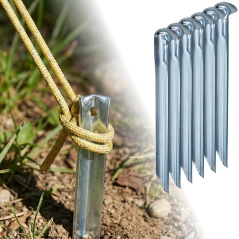 ŚLEDZIE SZPILKI DO NAMIOTU 18,5CM KPL.6SZT METALOWE ENERO CAMP