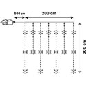 LAMPKI CHOINKOWE KURTYNA ŚWIETLNA 200x200 CM 408LED PŁATKI ŚNIEGU MULTIKOLOR