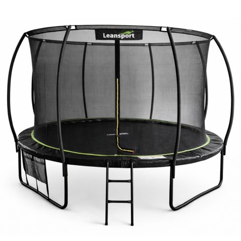 Trampolina Ogrodowa LEAN Z Siatką Wewnętrzną Czarno-Zielona 427CM 14FT