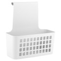 Koszyk na drzwi do kuchni łazienki szafki na gąbki kuchenne plastikowy biały 23.5x10x24cm EXCELLENT HOUSEWARE 810105-B
