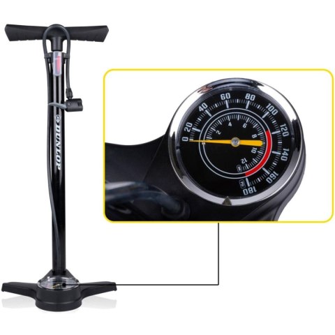 POMPKA WARSZTATOWO ROWEROWA 174Psi Z MANOMETREM CZARNA DUNLOP