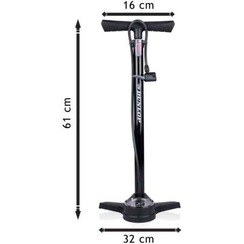 POMPKA WARSZTATOWO ROWEROWA 174Psi Z MANOMETREM CZARNA DUNLOP
