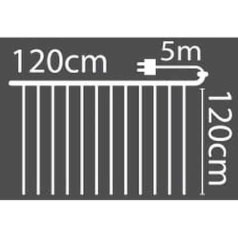 LAMPKI CHOINKOWE KURTYNA ŚWIETLNA ZEW/WEW 144 LED 120X120CM Z PILOTEM CIEPŁY BIAŁY