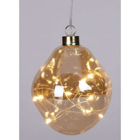 BOMBKA FORMÓWKA SZKLANA KROPLA LED 10CM GOLD