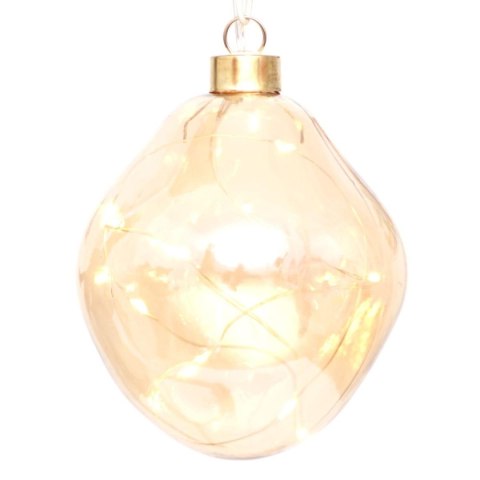 BOMBKA FORMÓWKA SZKLANA KROPLA LED 10CM GOLD