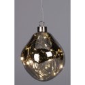 BOMBKA FORMÓWKA SZKLANA KROPLA LED 10CM SILVER