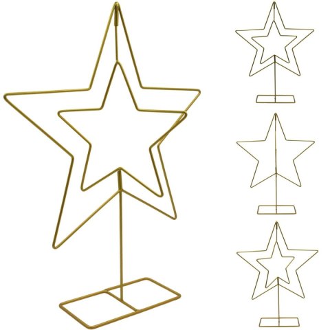 GWIAZDA DEKORACYJNA STOJAK METALOWA 50CM ZŁOTA MICA