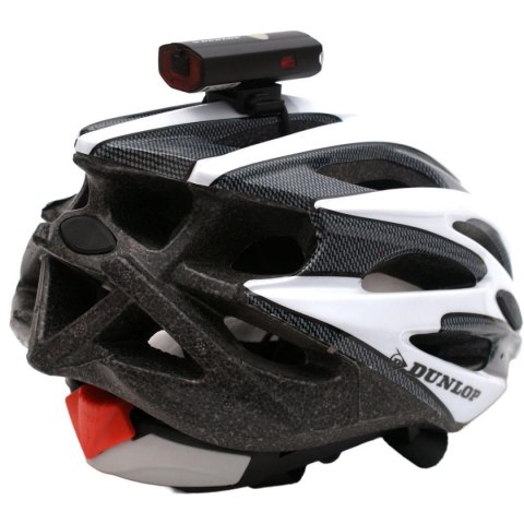LAMPA ROWEROWA 2W1 ŁADOWANIE USB, UCHWYT DO MOCOWANIA NA KASKU DUNLOP