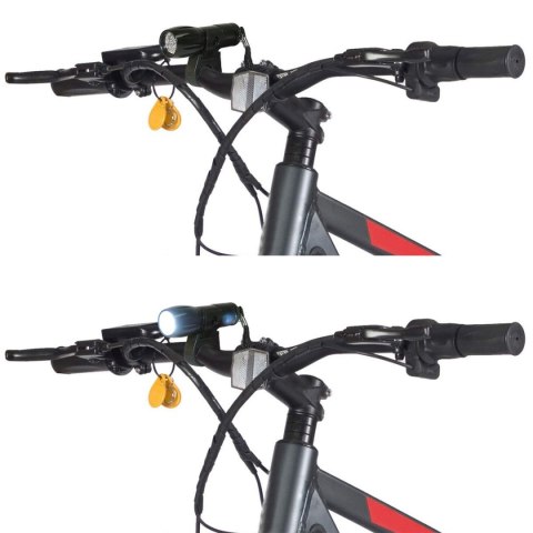 LAMPKA ROWEROWA PRZEDNIA 2W1 9 LED DUNLOP