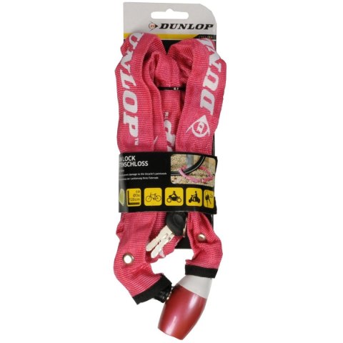 ZAPIĘCIE ROWEROWE DUNLOP ŁAŃCUCH NA ZAMEK DŁ.120CM RÓŻOWE
