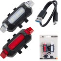 ZESTAW LAMP ROWEROWYCH LED PRZÓD I TYŁ XQMAX ŁADOWANIE USB