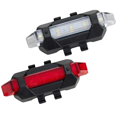 ZESTAW LAMP ROWEROWYCH LED PRZÓD I TYŁ XQMAX ŁADOWANIE USB