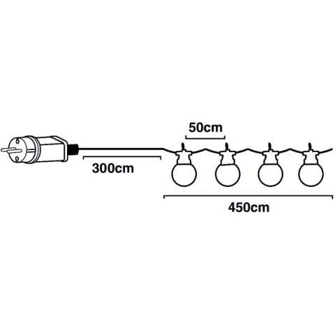 GIRLANDA OGRODOWA PARTY LIGHT 10LED 7,5M