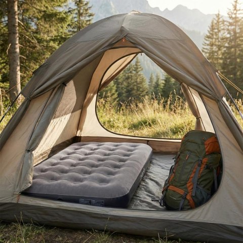 MATERAC FLOKOWANY 1-OSOBOWY CLOUDCOIL SZARY 191x99x22CM 24638