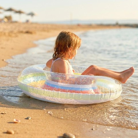 KÓŁKO DO PŁYWANIA 90CM TĘCZA BROKAT POMARAŃCZOWY 35644