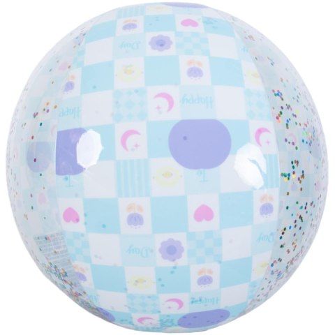 PIŁKA PLAŻOWA DMUCHANA 50CM BROKAT NIEBIESKI 53197