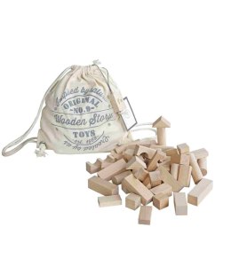 Drewniane Klocki w Worku - Surowe, 50 elementów