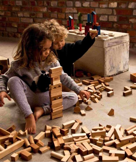 Drewniane Klocki w Worku - Surowe, 50 elementów