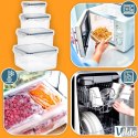 ZESTAW 4 POJEMNIKÓW NA ŻYWNOŚĆ Z POKRYWAMI I USZCZELKAMI 229243