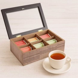 DREWNIANY POJEMNIK PUDEŁKO NA HERBATĘ EKSPRESOWĄ 154072