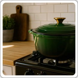 EMALIOWANY GARNEK ŻELIWNY 22cm 3L HAGE ZIELONY