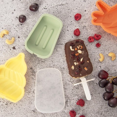FOREMKA NA LODY SORBET FORMA DO LODÓW NA PATYKU SILIKONOWA Z POKRYWKĄ ORION 154402
