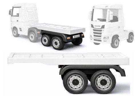 Naczepa do pojazdu na akumulator HL358 Mercedes Scania Actros biała