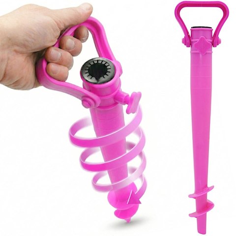 BAZA MOCOWANIE DO PARASOLA PLASTIKOWE WKRĘCANE 37CM RÓŻOWE