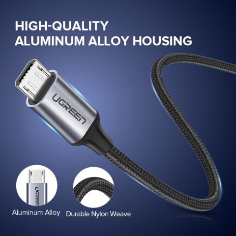 Kabel UGREEN US290 USB-A-micro USB 1m (czarny)