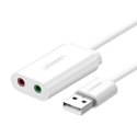 Karta dźwiękowa USB UGREEN US205 15cm (biała)