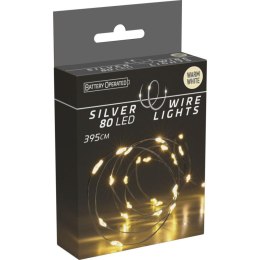 LAMPKI DRUCIKI NA BATERIE GIRLANDA 80 LED CIEPŁY BIAŁY