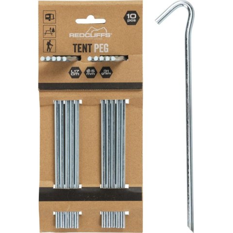 ŚLEDZIE DO NAMIOTU 17CM KPL 10SZT METAL REDCLIFFS