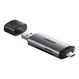 Czytnik kart UGREEN CM185 SD/microSD USB-A/USB-C (szary)