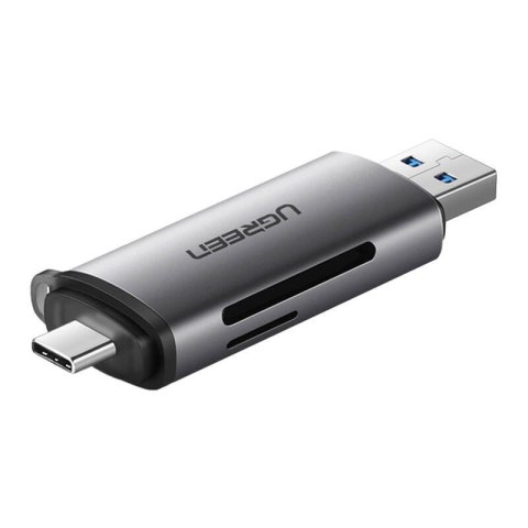 Czytnik kart UGREEN CM185 SD/microSD USB-A/USB-C (szary)