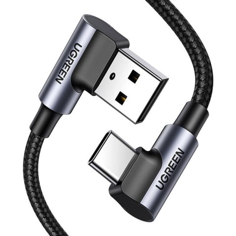 Kabel UGREEN US176 USB-A-USB-C 1m kątowy (czarny)