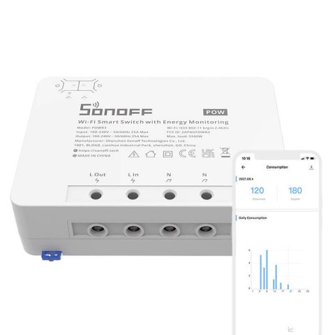 Przełącznik SONOFF POWR3 Wi-Fi z pomiarem energii