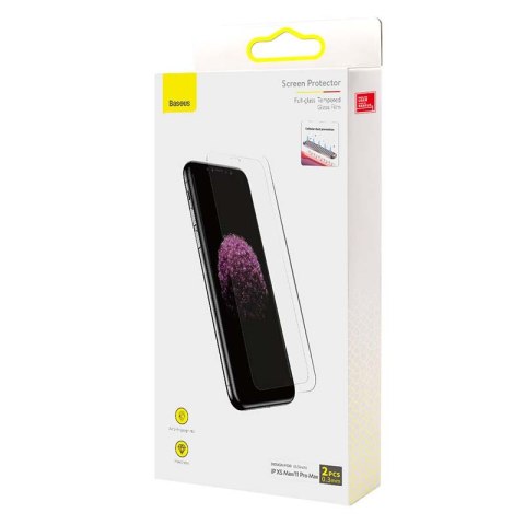 Szkło hartowane BASEUS 0.3mm do iPhone XS Max/11 Pro Max 2szt.