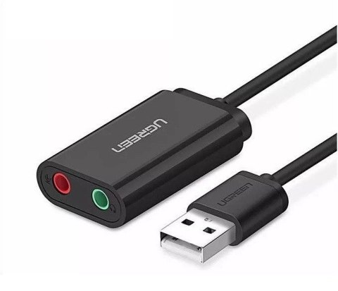 Karta dźwiękowa USB UGREEN US205 15cm (czarna)