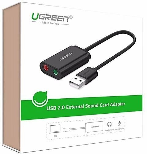 Karta dźwiękowa USB UGREEN US205 15cm (czarna)