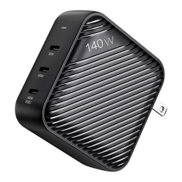 Ładowarka sieciowa INVZI GanHub 140W 3xUSB-C (czarna)