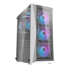 Obudowa komputerowa DARKFLASH DK352 Plus + 4 wentylatory ARGB (czarno-biała)