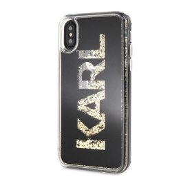 Etui Karl Lagerfeld Karl logo Glitter na iPhone X / Xs - czarne