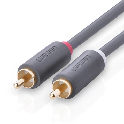 Kabel Ugreen AV104 10518 audio 2RCA (męski) / 2RCA (męski) 2m - szary