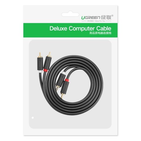 Kabel Ugreen AV104 10518 audio 2RCA (męski) / 2RCA (męski) 2m - szary