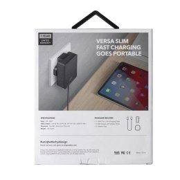 Ładowarka sieciowa UNIQ Versa Slim LITHOS Collective USB-C PD 18W + kabel USB-C / USB-C - czarna
