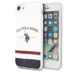 Etui U.S. Polo Assn. Tricolor Pattern Collection na iPhone 7 / 8 / SE 2020 / SE 2022 - białe