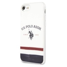 Etui U.S. Polo Assn. Tricolor Pattern Collection na iPhone 7 / 8 / SE 2020 / SE 2022 - białe
